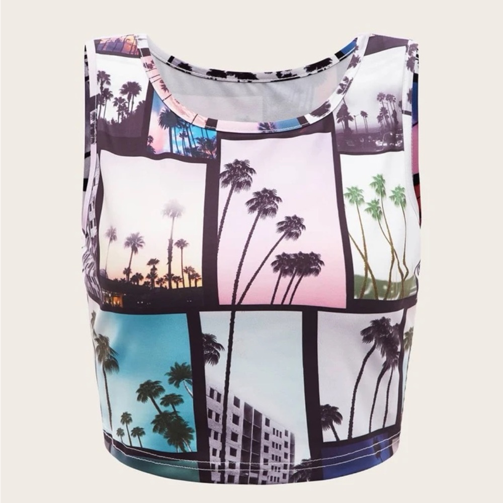 NWT Miami Vibes Graphic Crop Top